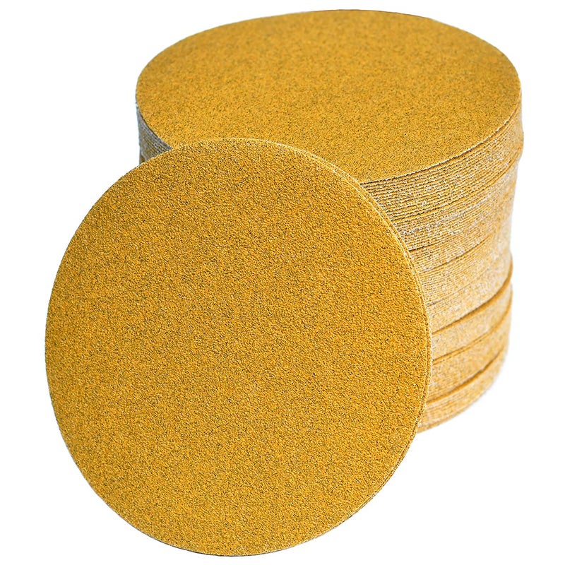 Aiyard 6-Inch No-Hole Hook and Loop Sanding Discs 60-Grit, Random Orbital Sandpaper for Automotive and Woodworking, 100-Pack - Image 1